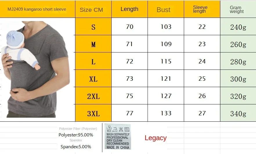 Kangaroo Dad Mom Multifunctional Clothes Soothing Shirts T-Shirt Vest Parent-Child  tshirt 5