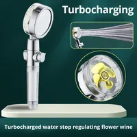 New Propeller Driven Shower Head Cotton Filter Turbocharged High Pressure Handheld Shower Nozzle 1