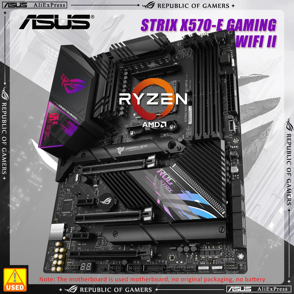 Asus Rog Strix X570-E Gaming Wifi Ii Supporto Per Scheda Madre Per Amd Ryzen 3000 4000 5000 Series Cpu,Pcie 4.0, Hdmi 2.0 Scheda Usata