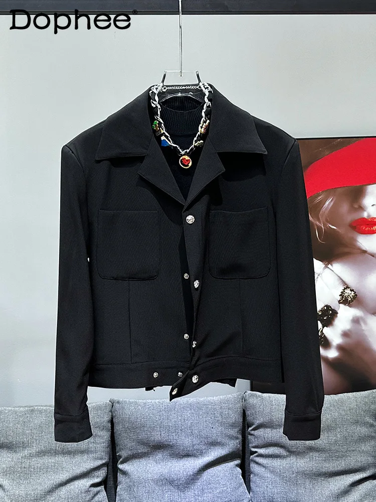 

2024 Men's Spring Summer Autumn New Blazers High-End Trendy Simple Short Jacket Loose Casual Male Long Sleeve Solid Color Blazer