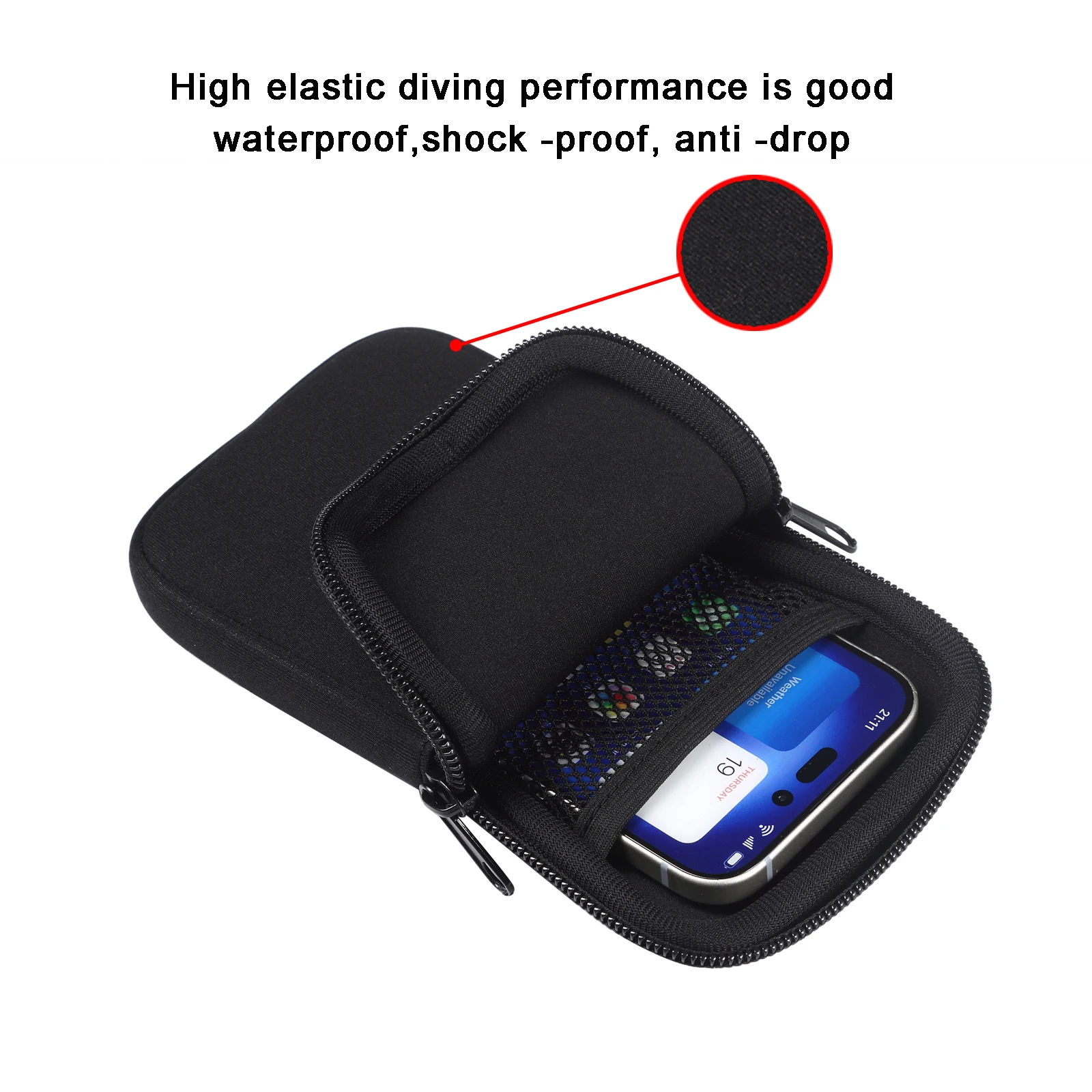 Neoprene Belt Clip Phone Pouch Holster - Durable Tool Waist Bag