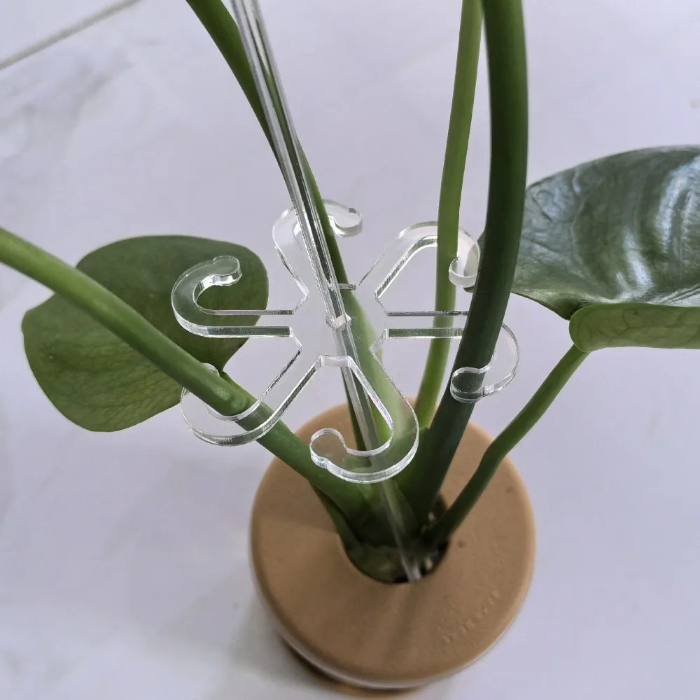 Plant Stem Support 5PCS Outdoor Clear Plant Stem Support Acrylic Garden Tools Plant Support Hook Reusable Stem Organizer Gardening Supplies plant stem support