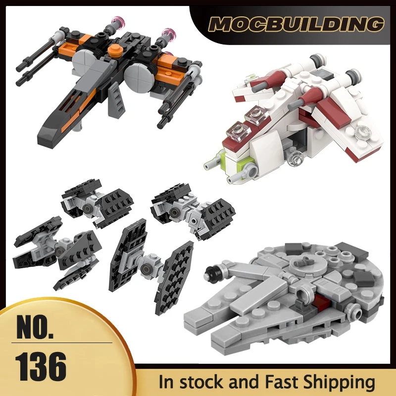 Building Block Toy Micro Imperial Fighters MOC Republic Gunship Starfighter Spaceship DIY Assembly Bricks Children Toys Xmas Gifts