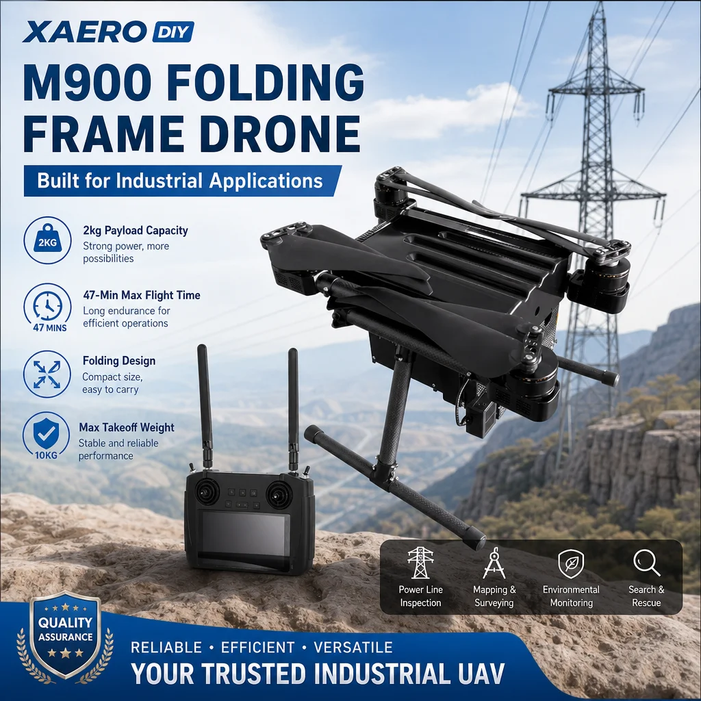 XAERO DIY M900 Faltbarer Rahmen-Drohne 2kg Nutzlast 47min Flugzeit für Industrielle UAV 10kg Startgewicht