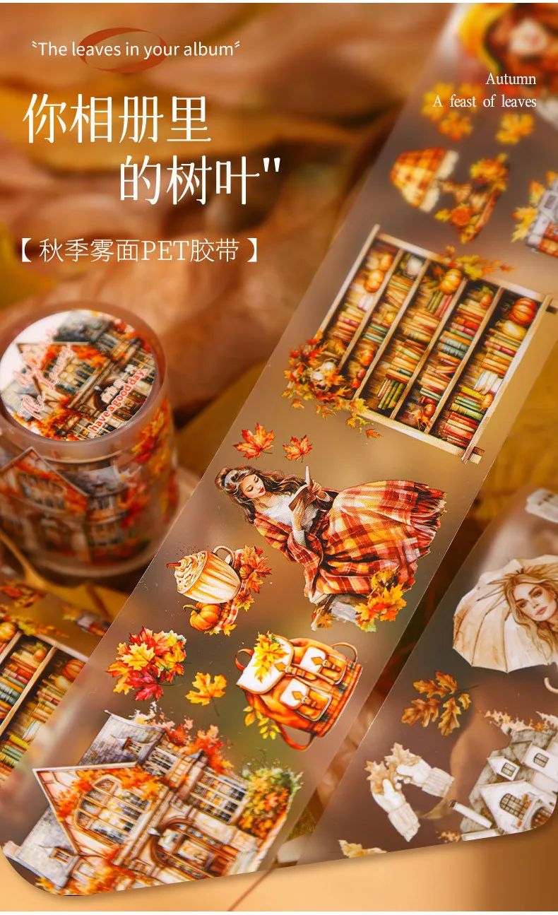 Journamm 60mm*2m PET Girls Tape Autumn Series Tapes Decor Junk Journal DIY Scrapbooking School Supplies Collage Stationery Tapes 6