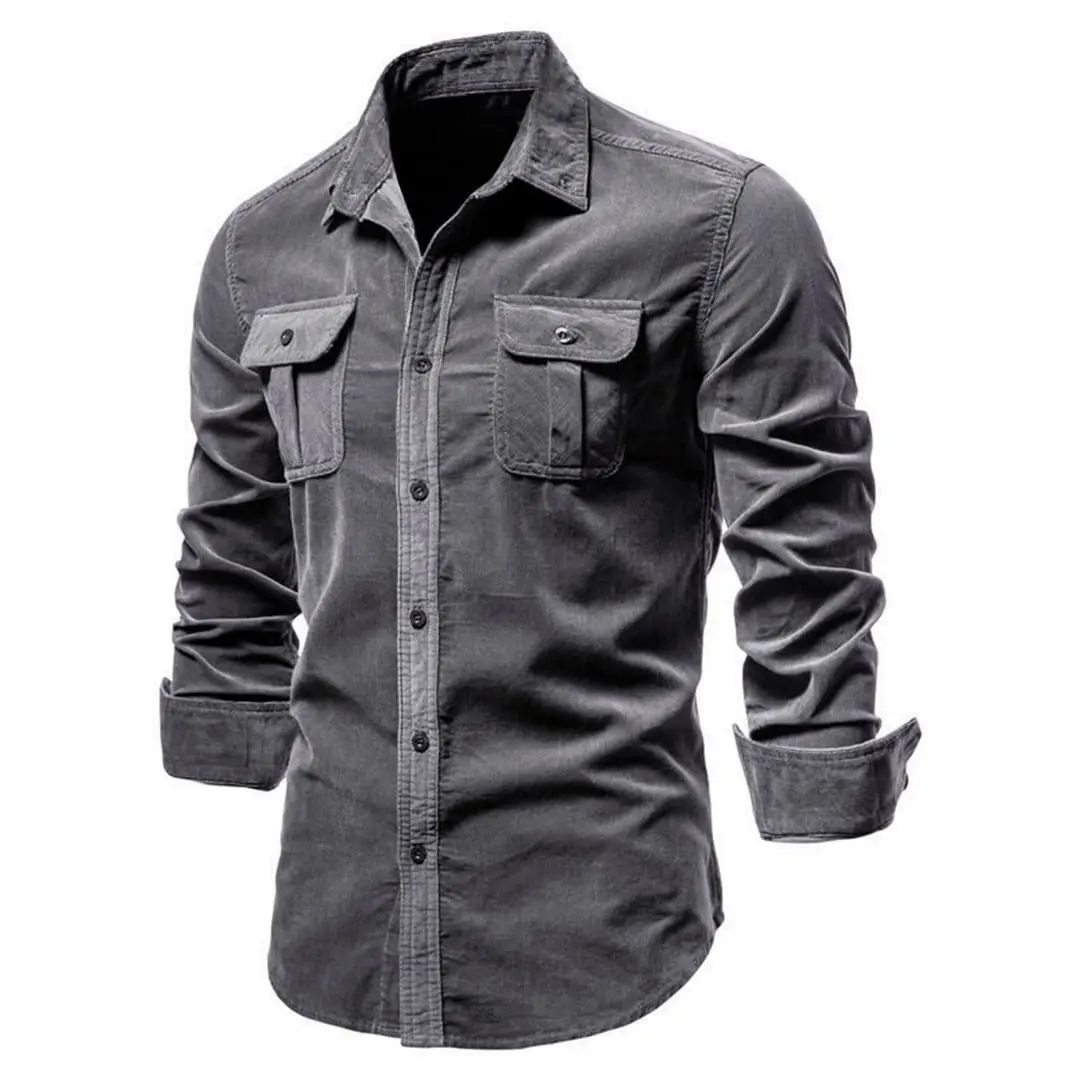

Men's Shirt Business Casual Fashion men-s-top Grey