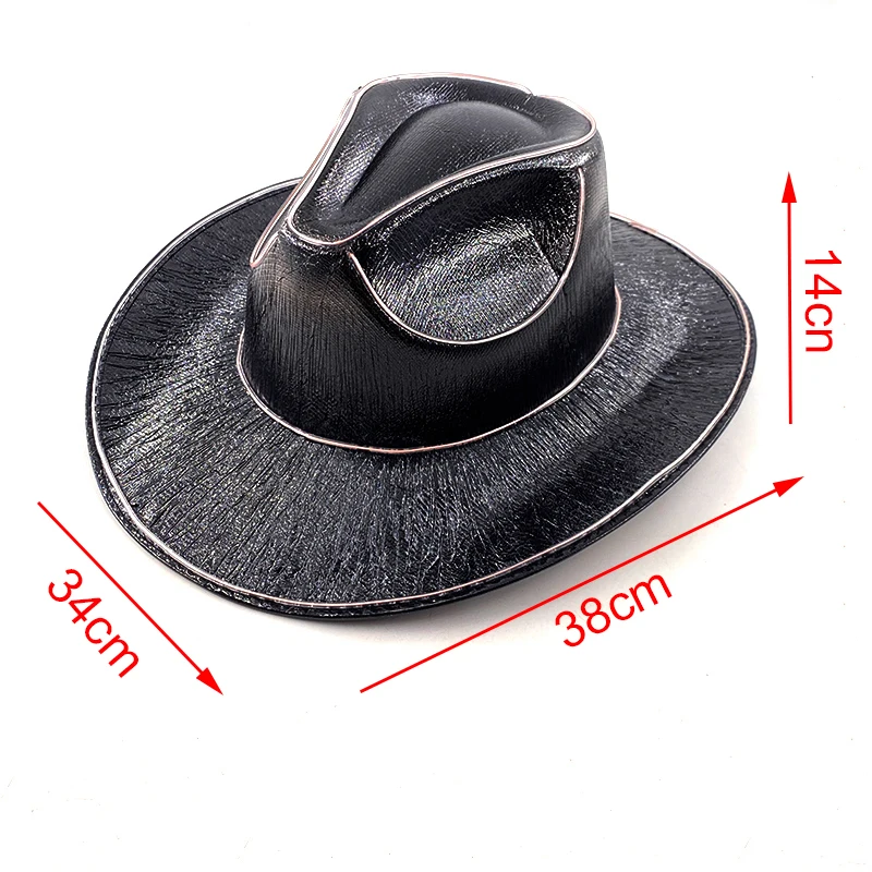 Men and women's EL wire glow hat party supplies glowing jazz hat stage shining caps party hat neon hat fluorescent hat