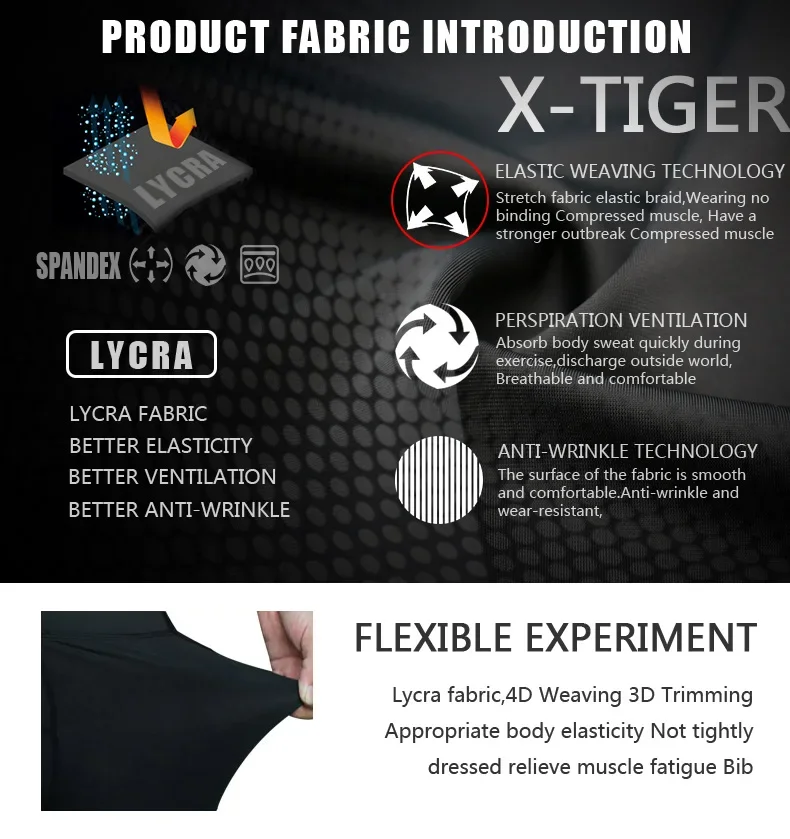 Description Picture 3 of itemX-TIGER Cycling Pants 5D Gel Pad Shockproof Men Pro Lycra MTB Mountain Road Bike Pants Breathable Bicycle Tights