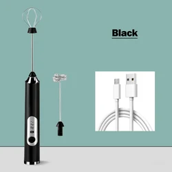 Compact Electric Milk Frother and Mixer for Coffee, Matcha, and Cappuccino (Black)
