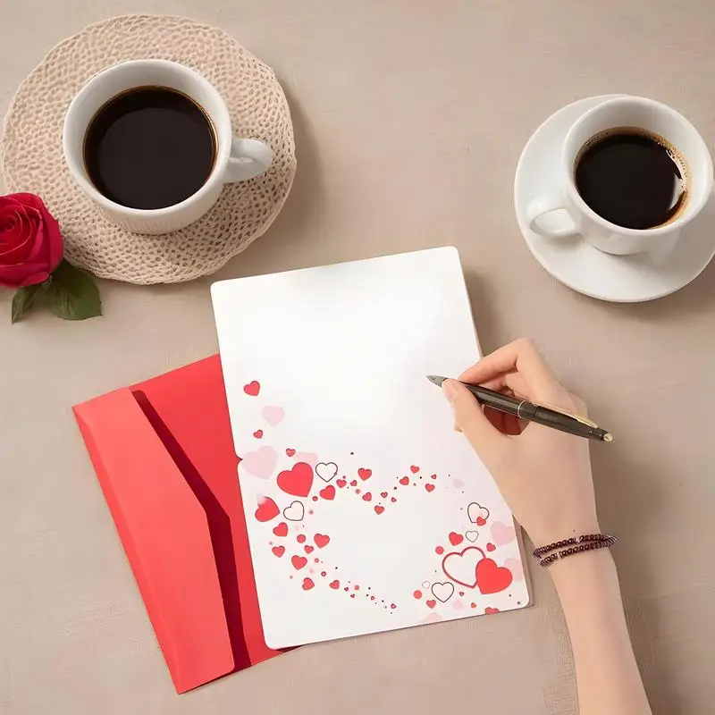 Wooden Greeting Card Romantic Otters Pattern Card Valentines Day Card With Envelope For Husband Wife Boyfriend Girlfriend Happy