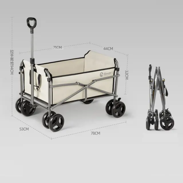 Északi Kültéri Kempingkocsik Otthoni Kerti Szekerek Összecsukható Kocsi Kert - Image 6