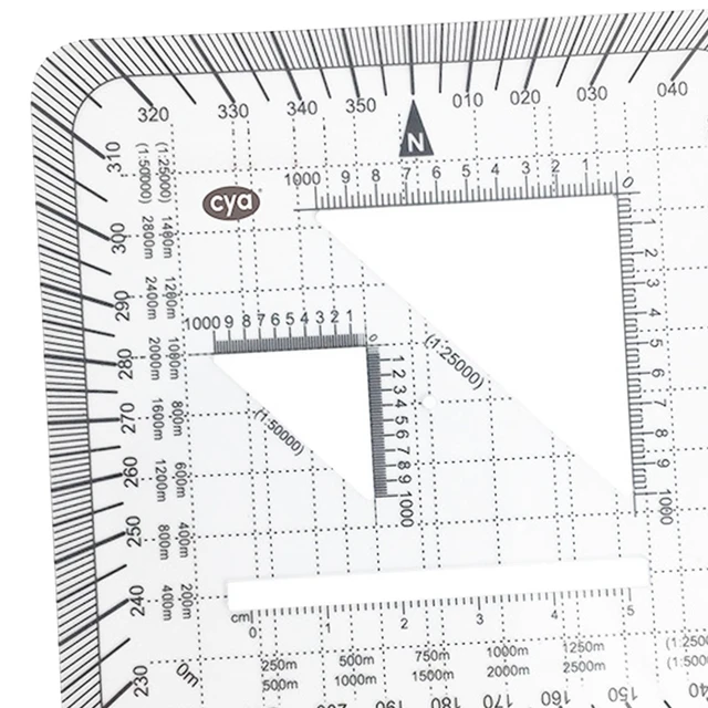 Winkelmesser Lineal Engineering 1:25,000 1:50,000 genaue Winkelmesser  Maptool Taschen gitter für utm, usng, mgrs