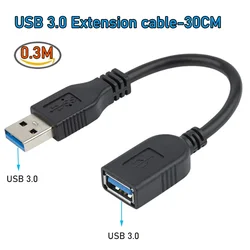 Compact USB 3.0 Super Speed Extension Cable - 0.3M A Male to A Female, 5Gbps - Choose model (USB 3.0 - 30CM)