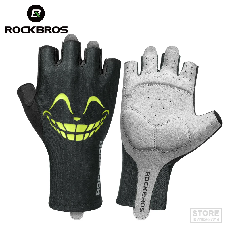 

Велосипедные перчатки ROCKBROS, Нескользящие дышащие Митенки на полпальца, противоударные, для горных и шоссейных велосипедов, летние