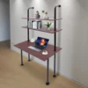 2-Shelf Laptop Desk with Shelves Wall Mount Desk with Power Strip Modern Computer Writing Table for Work Platform Ladder Desk 1
