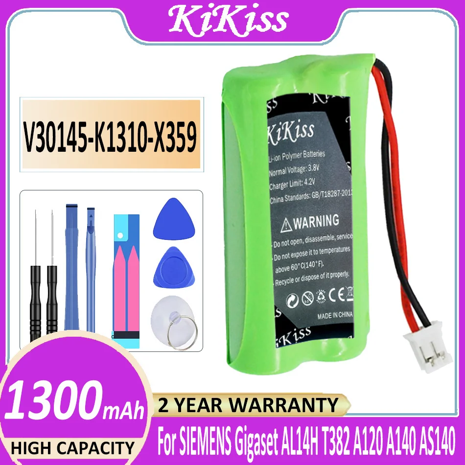 Batteria 1300Mah Per Siemens Gigaset Al14H T382 A120 A140 As140 (V30145-K1310-X383 V30145-K1310-X359 Bateria