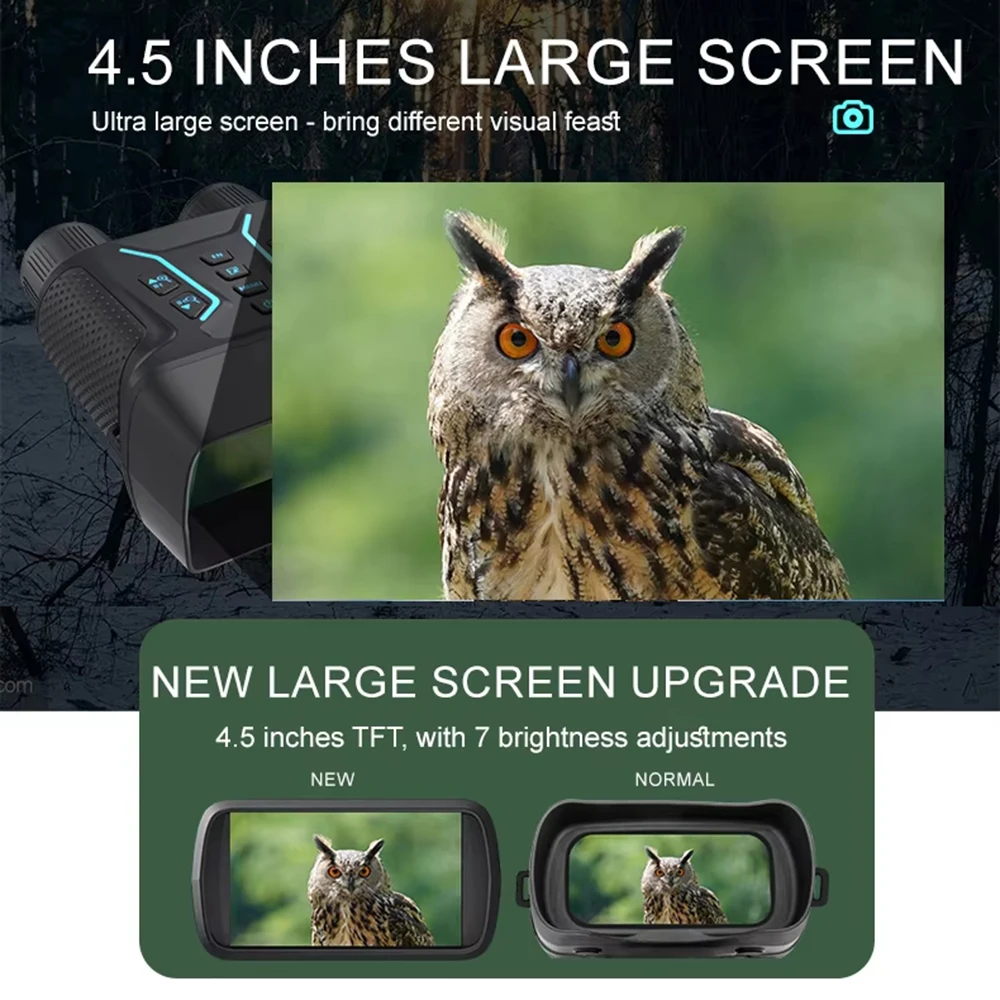4K Night Vision Binoculars 4.5 inches HD screen Hunting Binoculars for Adults wi