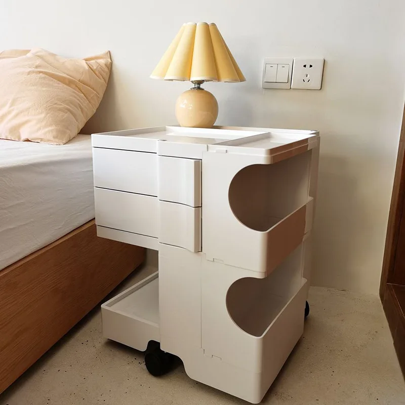 

Nordic Storage Rotating Cabinet Creative Trolley Storage Bedside Table Fashion Plastic Studio Multi-layer Storage Cabinets
