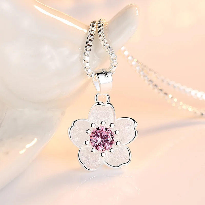 Elegant Blossom Necklace: Sterling Silver with Pink, Purple, and Peach Accents