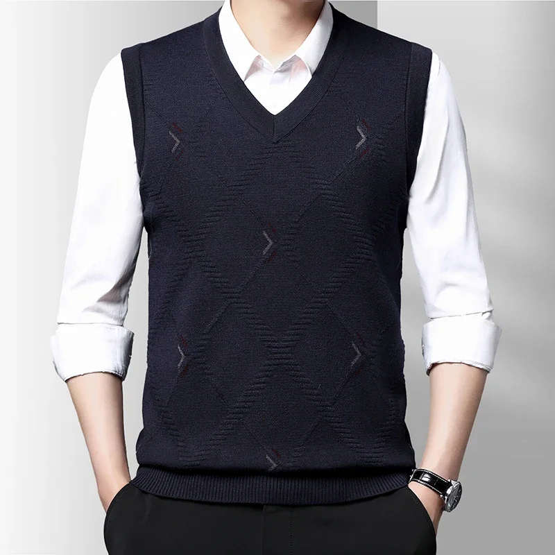Men Sweater Vests Thickened Casual Autumn Winter