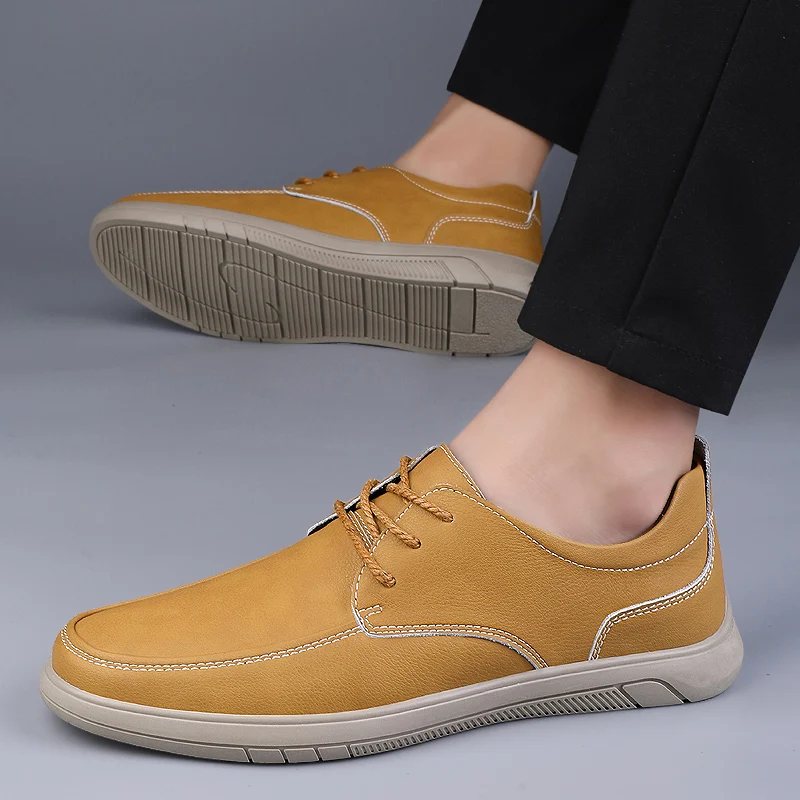 Spring Soft Soled Business Oxford Shoes Men Brand Leather Shoes Business Formal Lace Up Casual Loafers Comfortable Driving Shoes 6