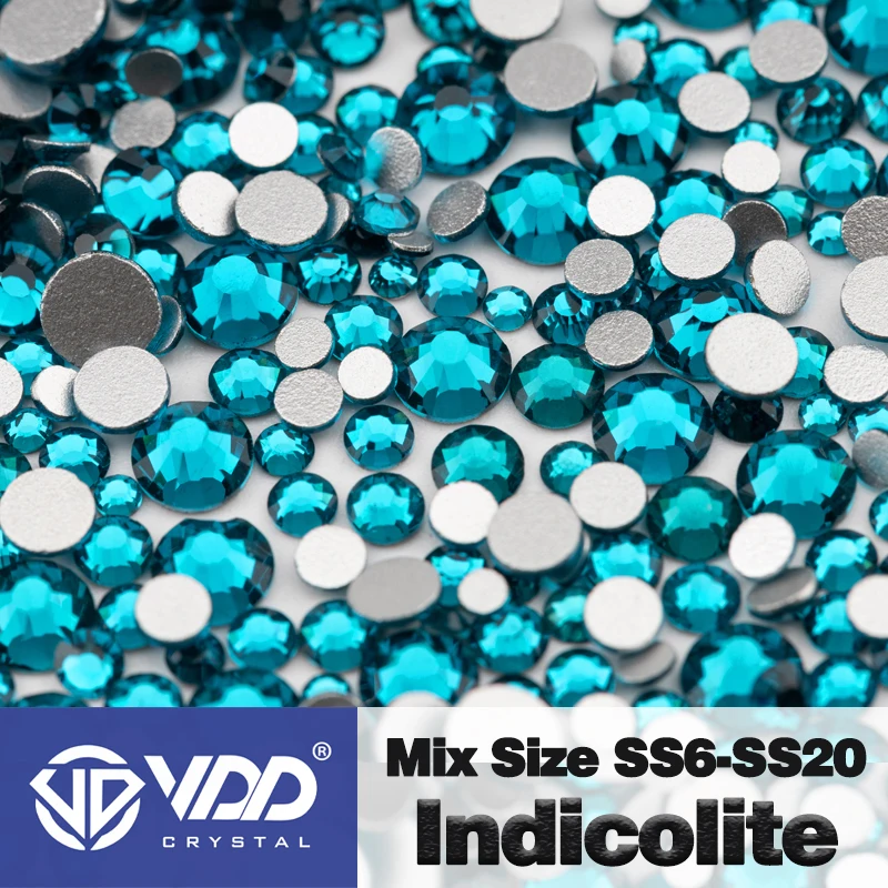 VDD Großhandel Mix Größe SS6-SS20 Hochwertige Glas Strass Kristall Flatback Glitter Steine Nail Art DIY Handwerk Dekorationen – Detail 14