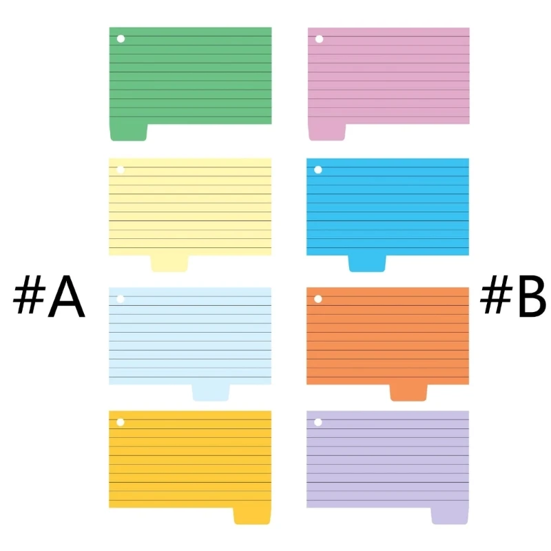 

100Pcs Colorful Index Cards 4 Colors Tabbed Index Cards, Ruled Revision Cards Note Taking Cards for Learning Note Taking