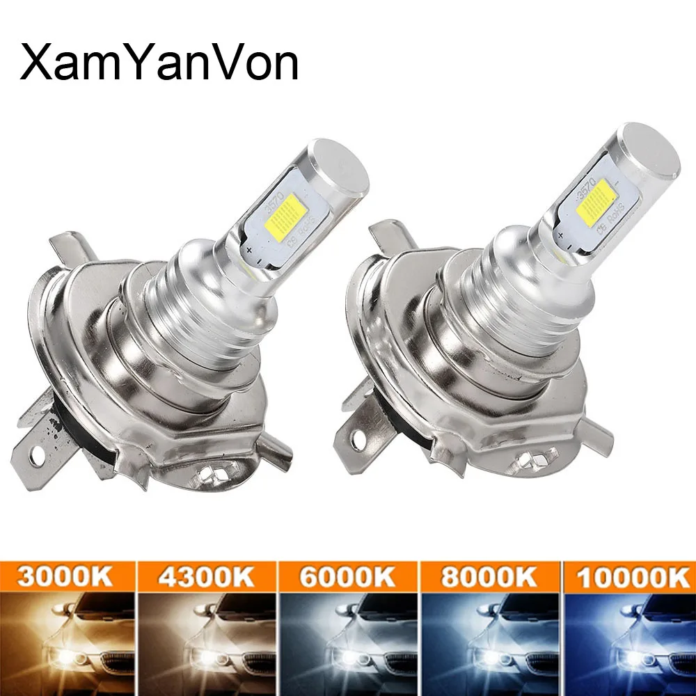 

2Pcs LED CSP H4 H7 H1 H3 H11 Car Headlight Bulb Wireless 80W 20000LM 6500K Car Headlamp Auto Diode Lamps Turbo 12V Automobile