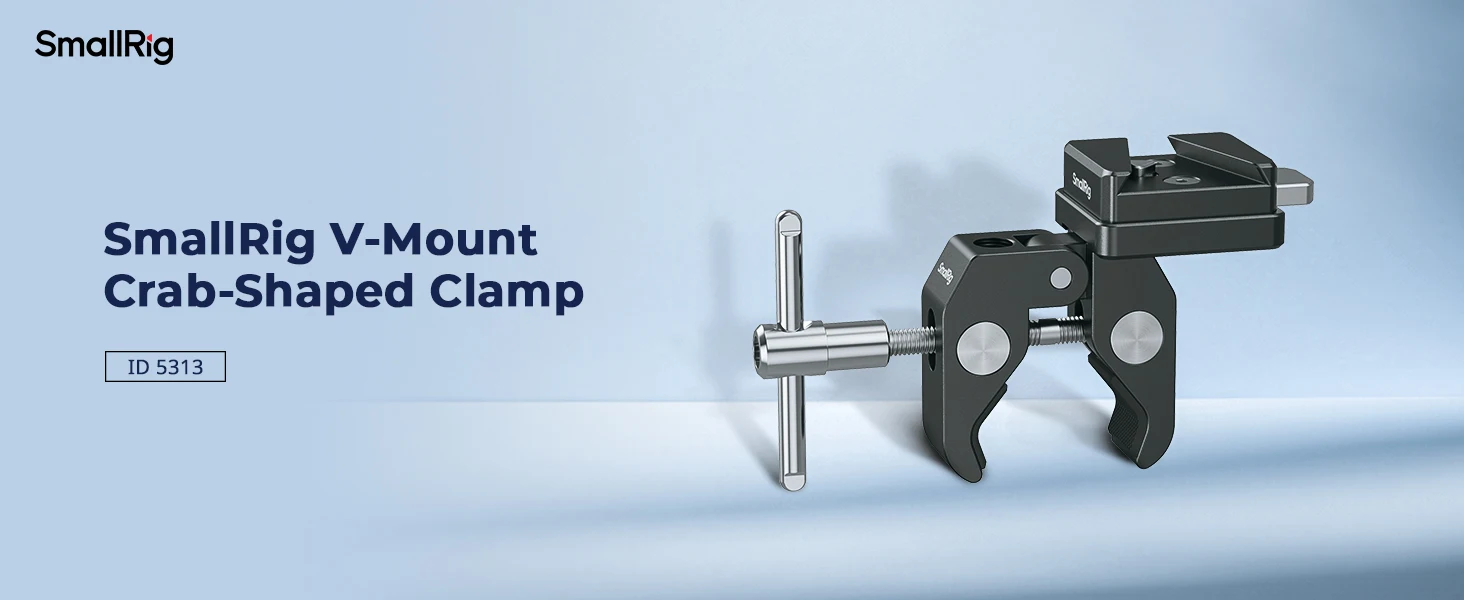 SmallRig V-Mount Krabbenförmige Klemme integriert V-Mount Tlate mit krabbenförmiger Klemme für V-Mount-Batteriebelastung 1,5 kg Legierung – 5313 – Detail 1