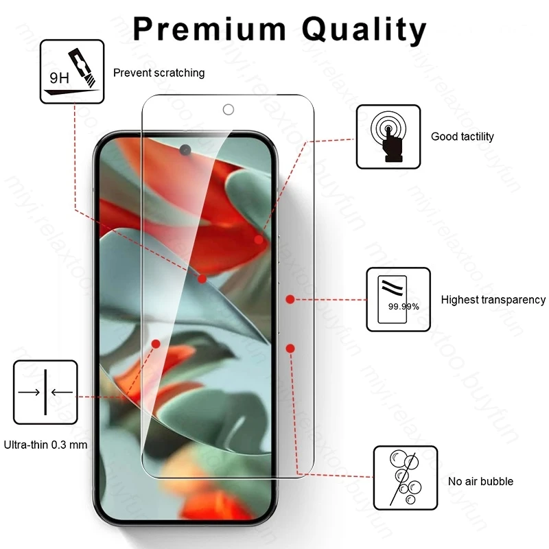 8-in-1 High-Protection Case with Tempered Glass Screen Protector and Camera Guard for Google Pixel 9 Pro XL 5G