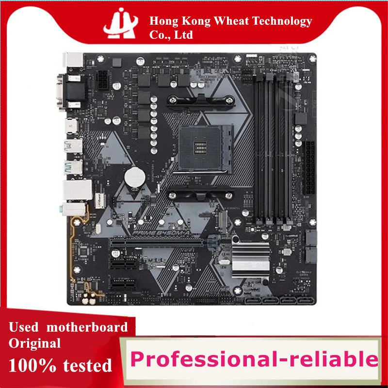 

Материнская плата AMD B450 PRIME, б/у оригинальная розетка AM4 DDR4 128 ГБ M.2 NVME USB3.0 SATA3, десктопная материнская плата