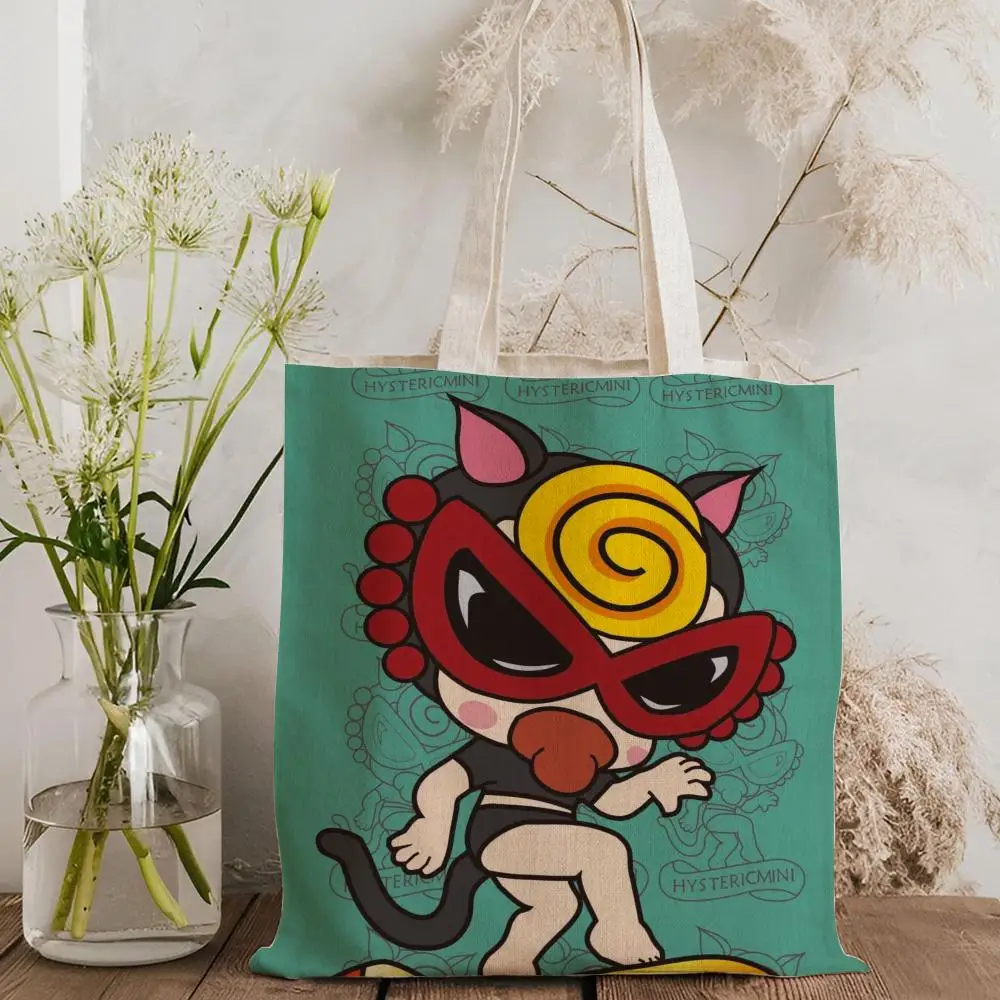 Japan Luxury H-Hysteric M-Mini Aufbewahrungstaschen, doppelseitig bedruckte Canvas-Tragetasche, modische Damen-Umhängetasche mit großem Fassungsvermögen – Detail 17