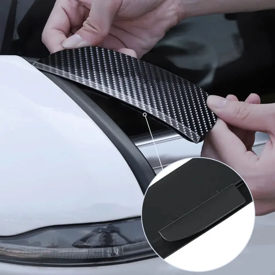 Rearview Mirror Rain Shield Rearview Mirror Rain Eyebrow Car Rearview Mirror Visor Rearview Mirror Rain Guard Rearview Mirror Visor 2Pcs Carbon Fiber Car Clip-on Side Snow Sun Visor Rain Cover for Rearview Mirror