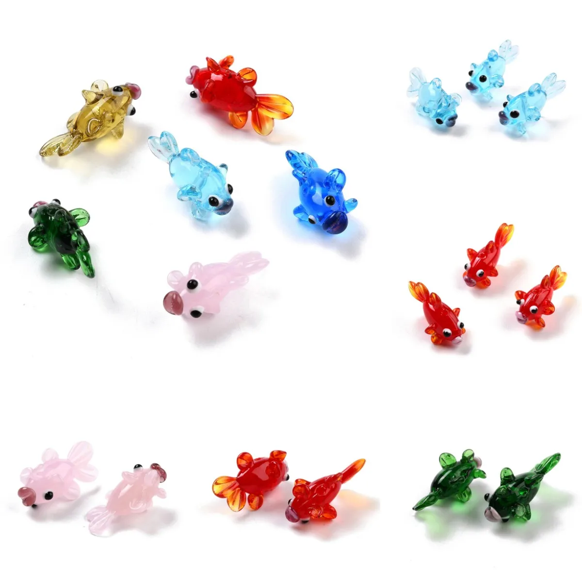 

5Pcs Mixed Color Lampwork Glass Goldfish Fish Beads Spacer Charms For Bracelet Necklace Earring DIY Jewelry Making Supplies