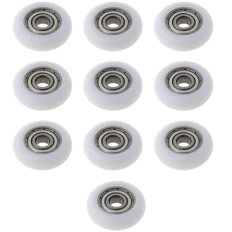 5x23x7.3mm Nylon Plastic Carbon Steel Bearings Pulley Embedded Gro T5EF 10 Pcs