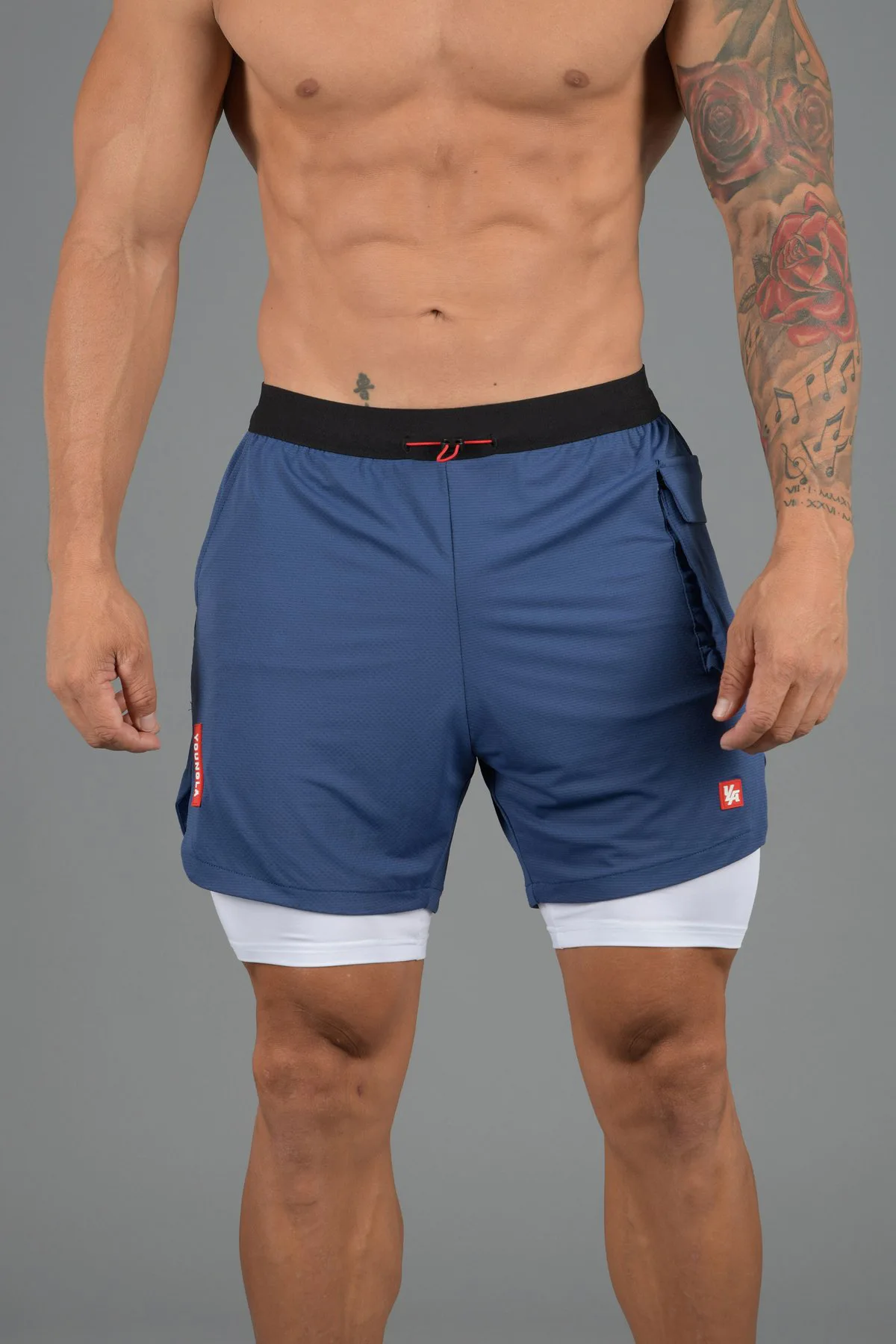 Sommer-Laufshorts für Herren, 2-in-1-Doppeldeck, schnelltrocknend, Bodybuilding, Fitness, Joggen, Workout, Training, Sport, kurze Hose für Männer
