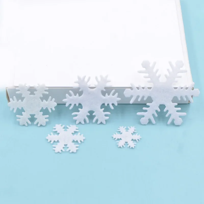 Nonwoven Snowflake Appliques for Wedding Party Christmas Decor Tree Ornament Crafts DIY Accessories 15/20/25/30/40mm