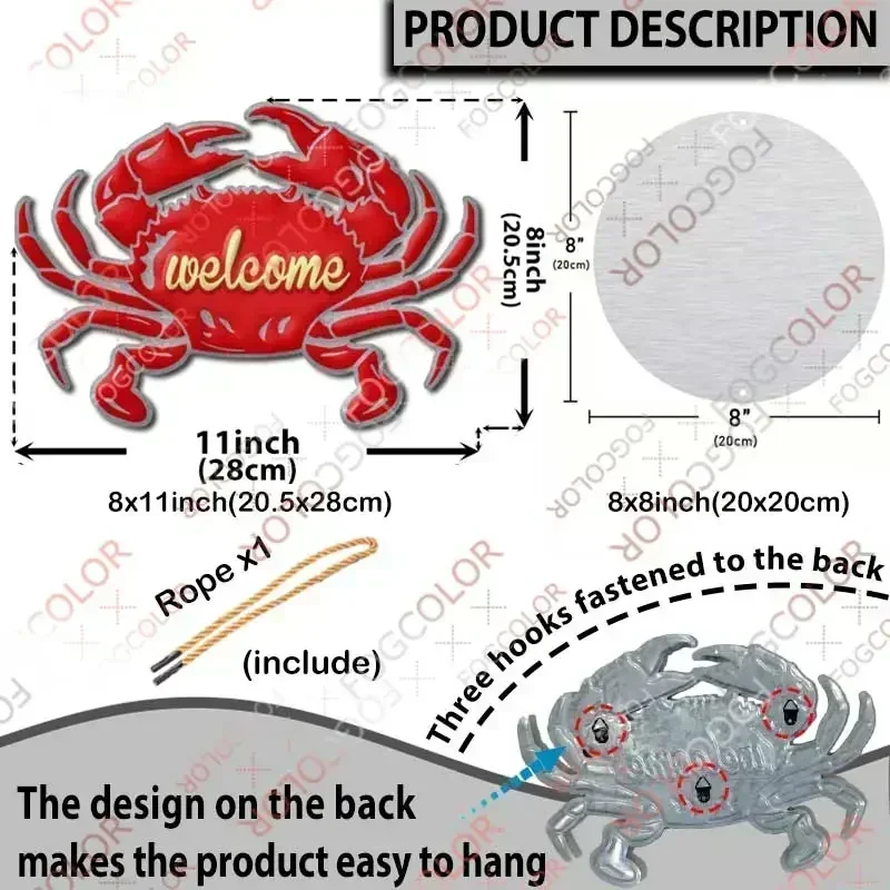 재미있는 게 형광 웰컴 금속 사인 선물, 정원용 여름 해변, 3D