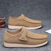 Men's Casual Sport Shoes Spring 2025 British Style Lazy One-Step Fashion Leather Shoes Comfortable Breathable PU Insoles