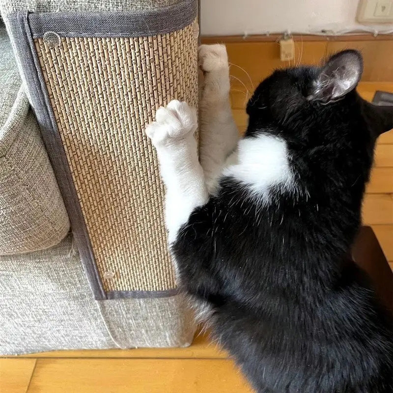 Natural Bamboo Cat Scratching Mat Board For Sharpen Nails Pet Tree Toys Chair Sofa Furniture