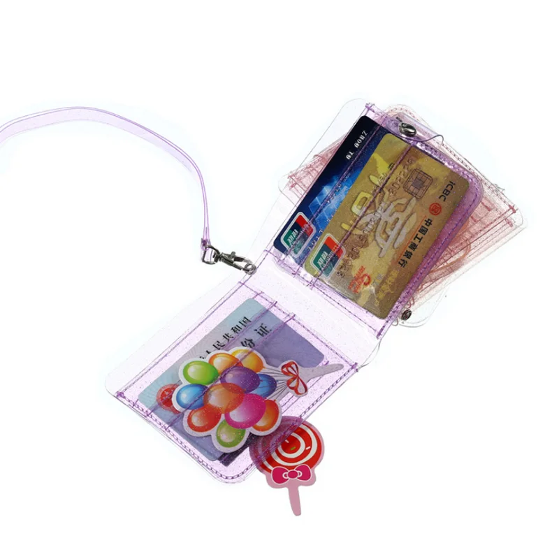 

Transparent Card Bag Case Badge Holder Organizer Transparent Coin Bag Purse Women Credit Cards Storage Slots Assessories