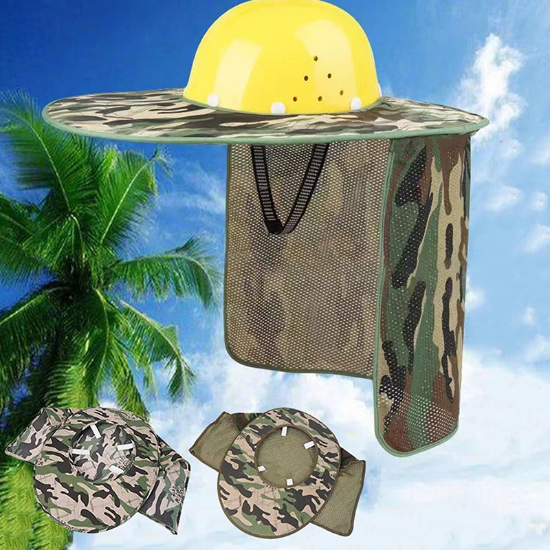 

Sunshade Outdoor Construction Safety Hard Hat Sun Shade Neck Shield Reflective Stripe Protective Helmets Shield