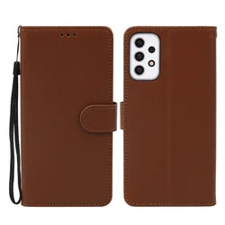 Leather Magnetic Wallet Flip Stand Phone Case - Scratch - Resistant and Durable - Galaxy A57 (Brown)