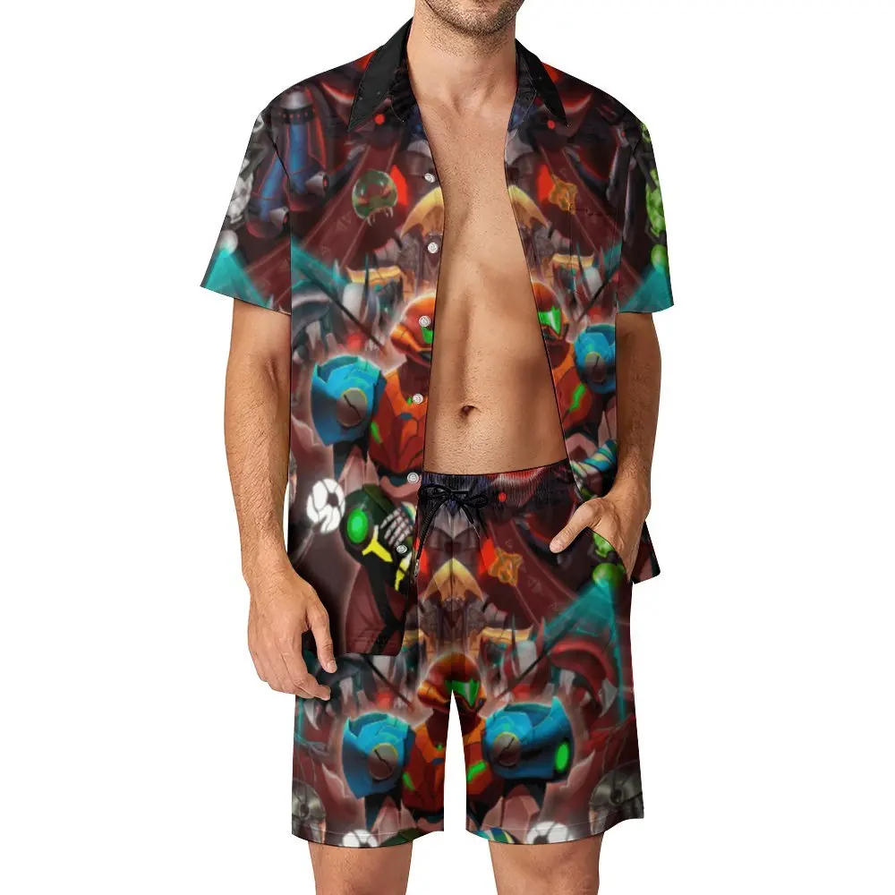 

Мужской пляжный костюм Metroidss ужас для продажи, 2 предмета, координаты, высокое качество, для бега, Повседневный Графический костюм