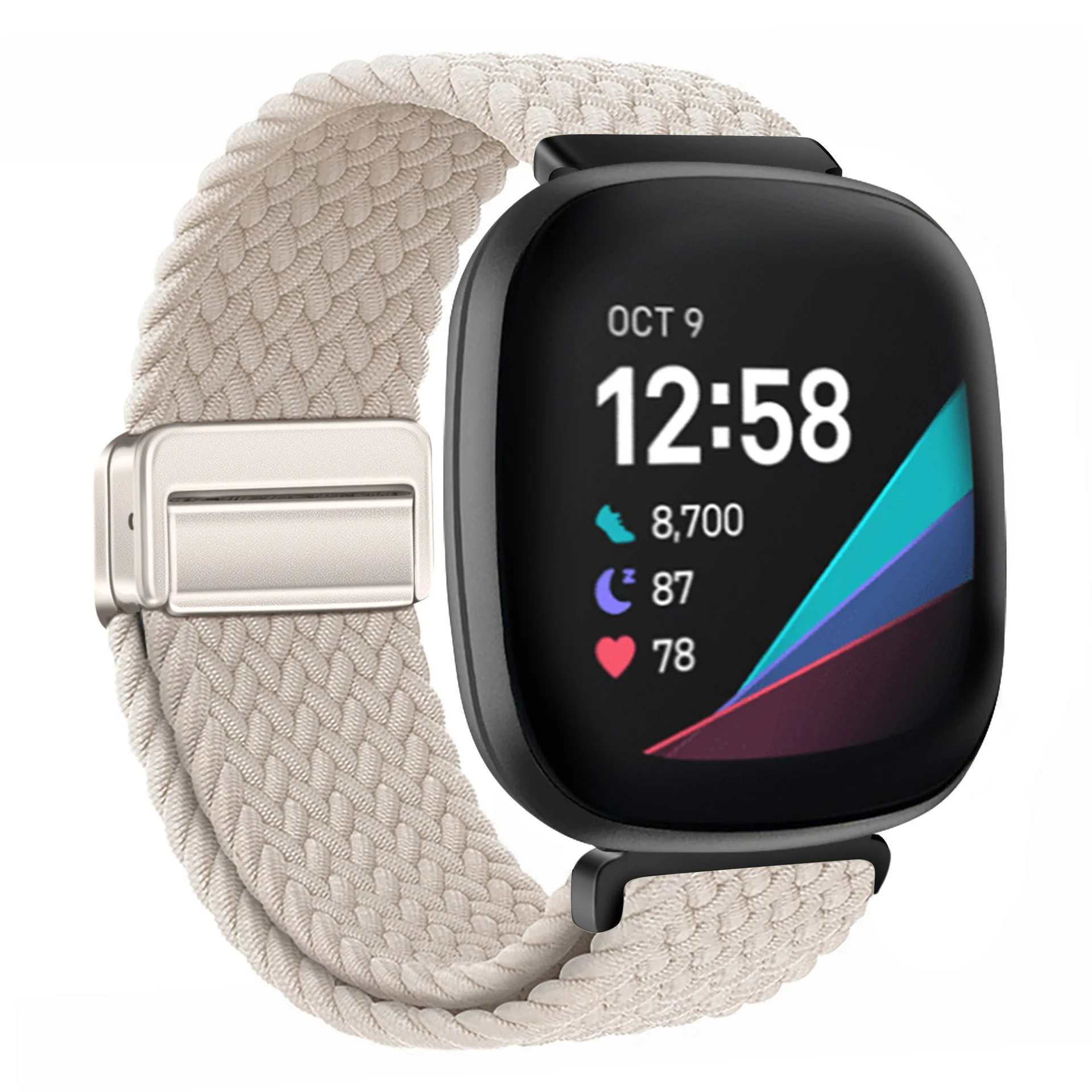 Magnetic Buckle Nylon Loop Strap Breathable Smart Watch Wristband Bracelet