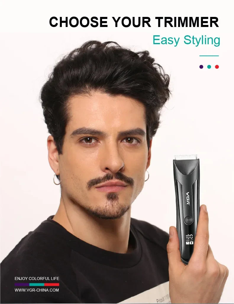 Description Picture 3 of itemVGR Ball Trimmer for Men Body Hair Trimmer Hair Clipper Ceramic Blade Groin & Pubic Hair Trimmer Rechargeable Body Groomer V-951