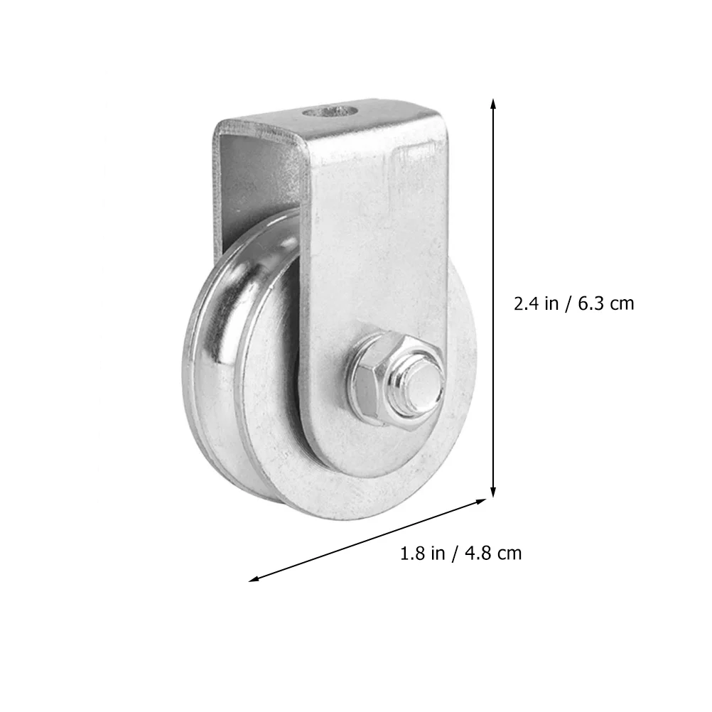 Pulley Crane Wheel Single Household Wire Rope Roller Lifting Steel Fixing Fitness Loading