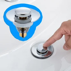 Universal Stainless Steel Pop-up Bouncing Core Basin Drain Filter Hair Catcher Shower Sink Filter Bathtub Plug Bathroom Tool