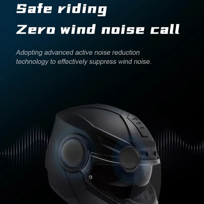 Motorcycle Helmet Bluetooth Headset, Sking Earphone, CVC Noise Cancellation Stereo Music Automatic Answering, High Sound