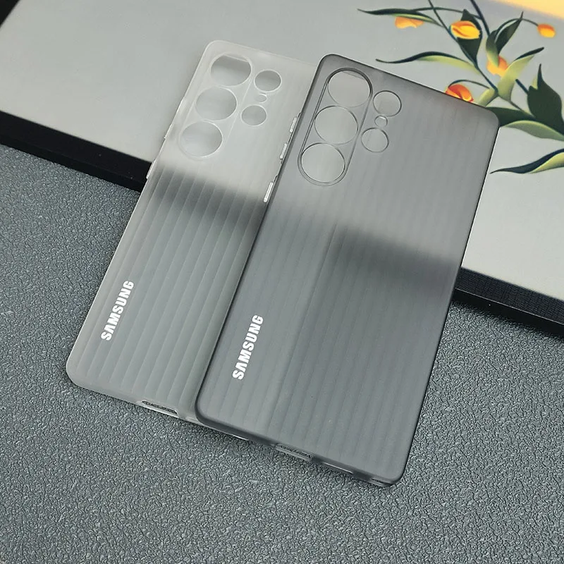 Matte Slim Clear Corrugated Pattern Shockproof Phone Case with Ultra Thin Stripes